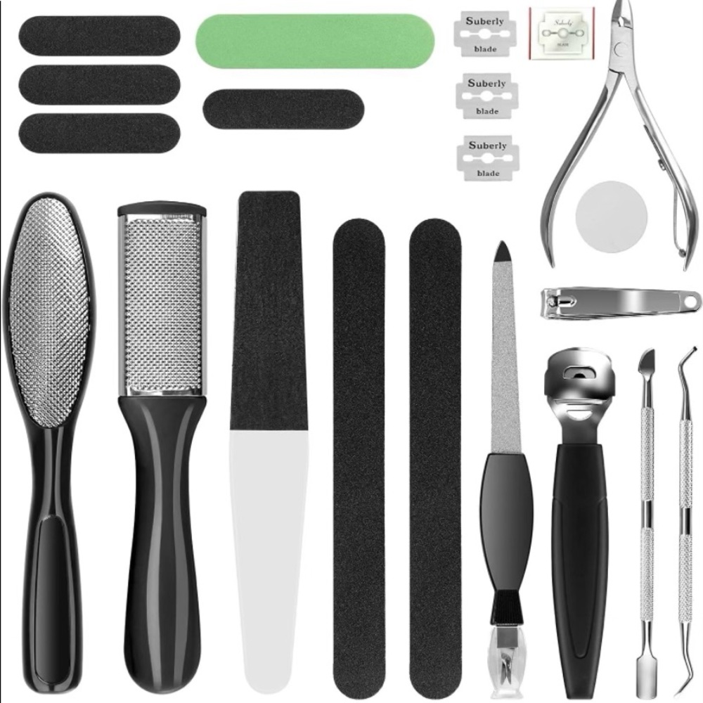 Professional Pedicure Kit, 20 in 1 Pedicure Set Foot Scrubber Foot Care Kit Foo